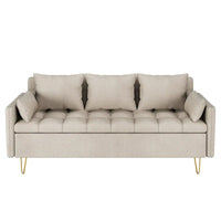 Canapé 3 places en cuir GIMMYFIVE avec coussin, canapé de salon