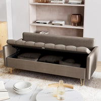 Canapé 3 places en cuir GIMMYFIVE avec coussin, canapé de salon