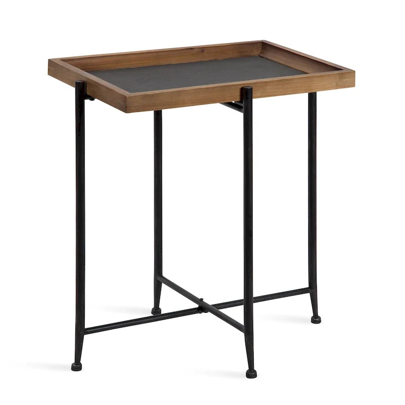 Table d'appoint Kate and Laurel Macabe en bois et fer - 19,75x13,5x23,25