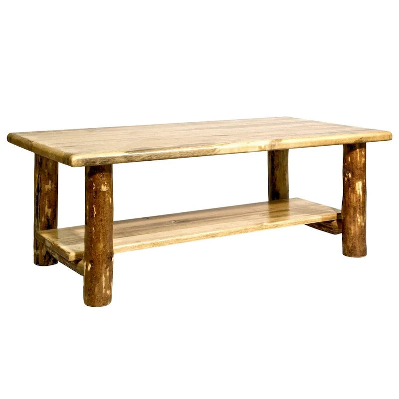 Table basse Montana Woodworks Glacier Country Collection avec étagère, finition teintée et laquée
