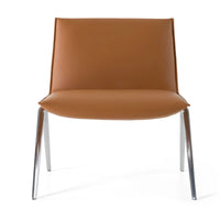 Chaise de bureau moderne Modrest Cedric en cuir végétalien couleur camel