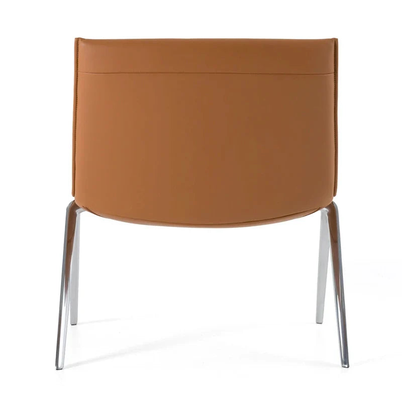 Chaise de bureau moderne Modrest Cedric en cuir végétalien couleur camel