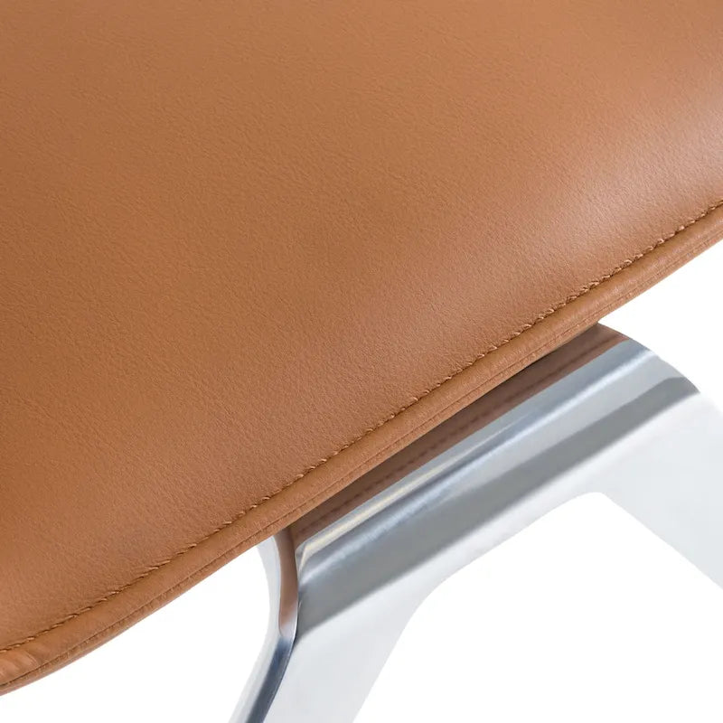 Chaise de bureau moderne Modrest Cedric en cuir végétalien couleur camel