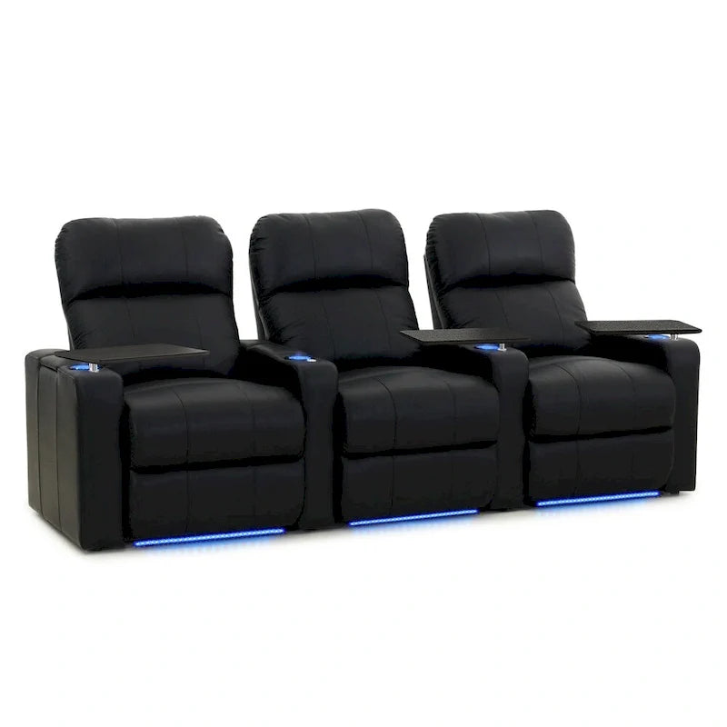 Ensemble de sièges home cinéma en cuir électrique Octane Turbo XL700 (rangée de 3)