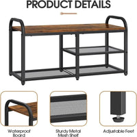 Meuble à chaussures 3 niveaux pour entrée - 11.82P x 31.7L x 17.56H