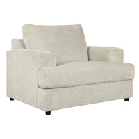 Fauteuil crapaud et demi en tissu avec coussin d'assise en T, gris clair