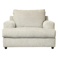 Fauteuil crapaud et demi en tissu avec coussin d'assise en T, gris clair
