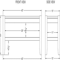 Banc à chaussures d'entrée - 15D x 40W x 18H
