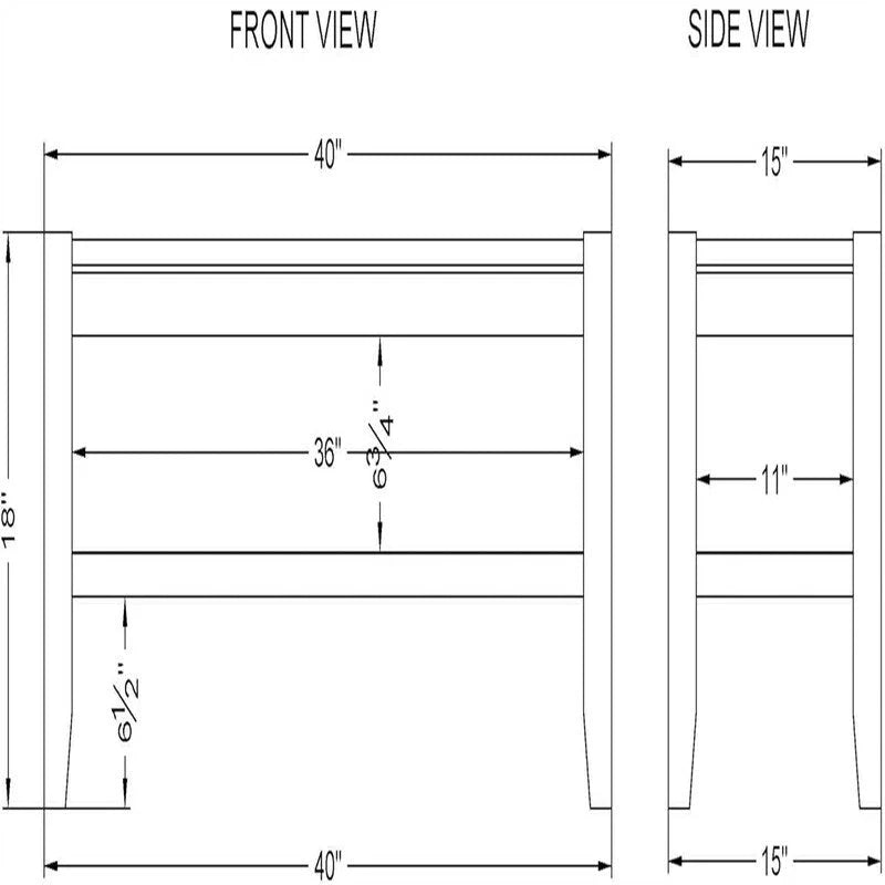 Banc à chaussures d'entrée - 15D x 40W x 18H