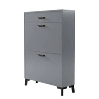 Meuble à chaussures pour entrée, organiseur autoportant avec 2 tiroirs basculants, rangement à chaussures caché pour couloir/penderie