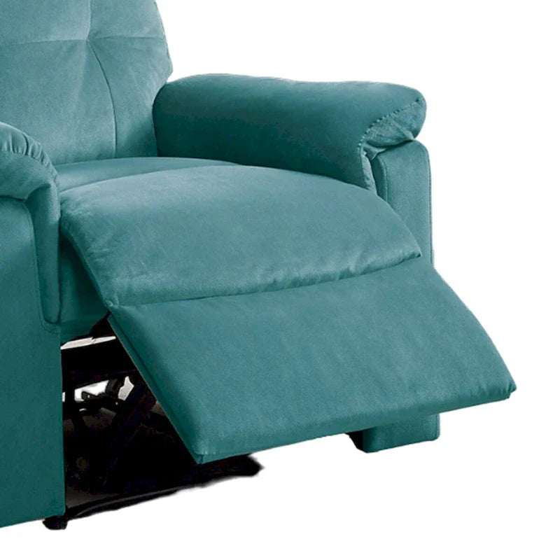 Fauteuil inclinable simple à mouvement manuel rembourré en velours avec dossier capitonné