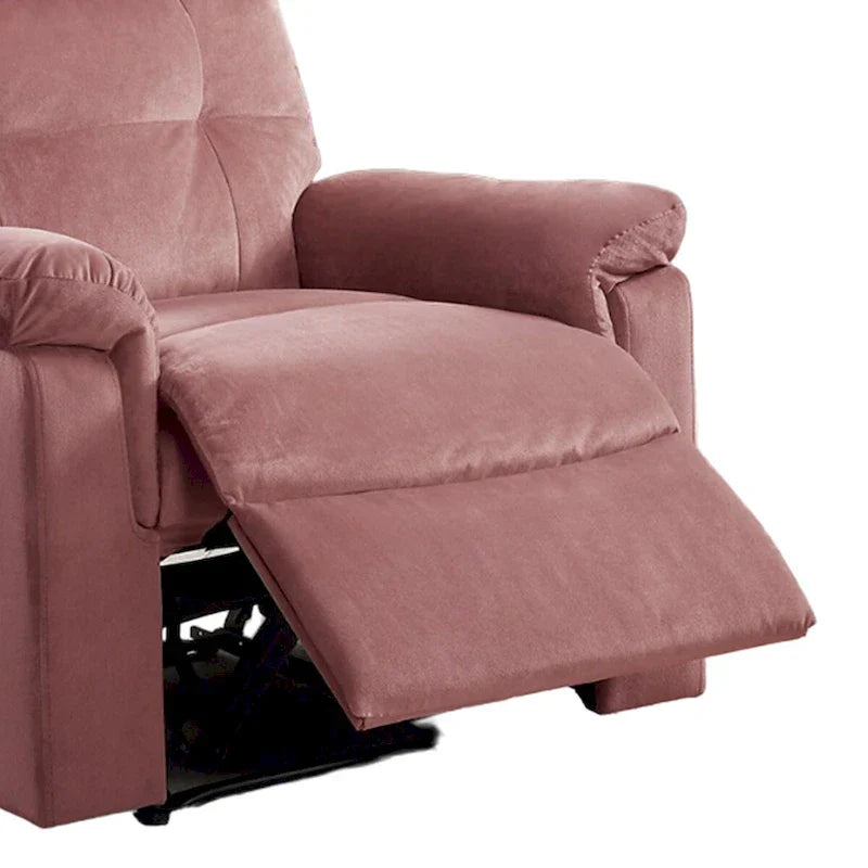 Fauteuil inclinable simple à mouvement manuel rembourré en velours avec dossier capitonné