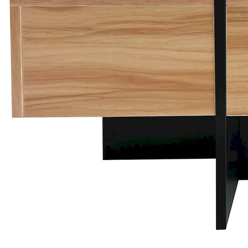 Table basse unique et élégante en bois avec plateau coulissant extensible