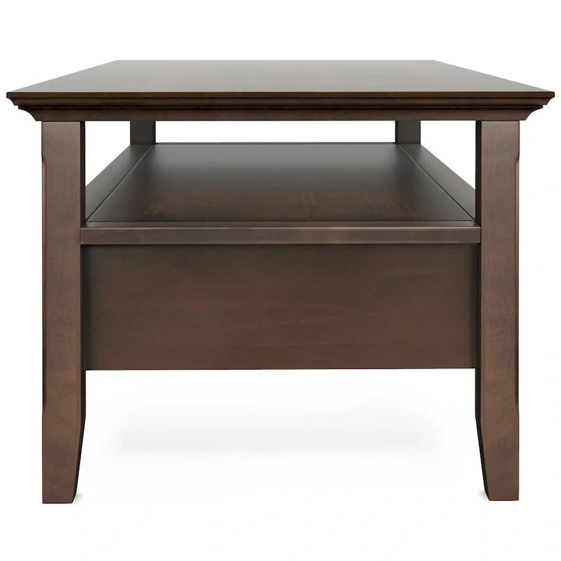 Wyndenhall Normandy Table Basse Transitionnelle Rectangulaire de 122 cm de Large en BOIS MASSIF avec Tiroir, Brunette Brown