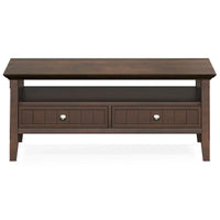 Wyndenhall Normandy Table Basse Transitionnelle Rectangulaire de 122 cm de Large en BOIS MASSIF avec Tiroir, Brunette Brown
