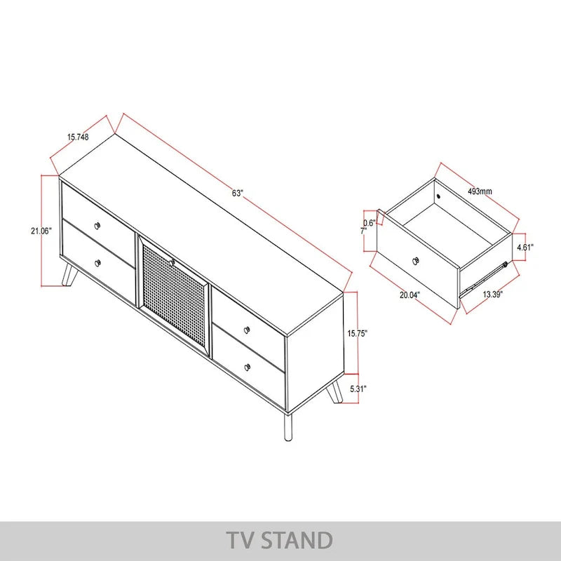 Meuble TV console moderne du milieu du siècle CraftPorch, noir