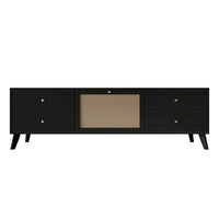 Meuble TV console moderne du milieu du siècle CraftPorch, noir