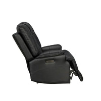 Fauteuil Inclinable Électrique Zéro Gravité en Cuir Pleine Fleur Noir avec Appui-Tête Réglable et Repose-Pieds Extensible
