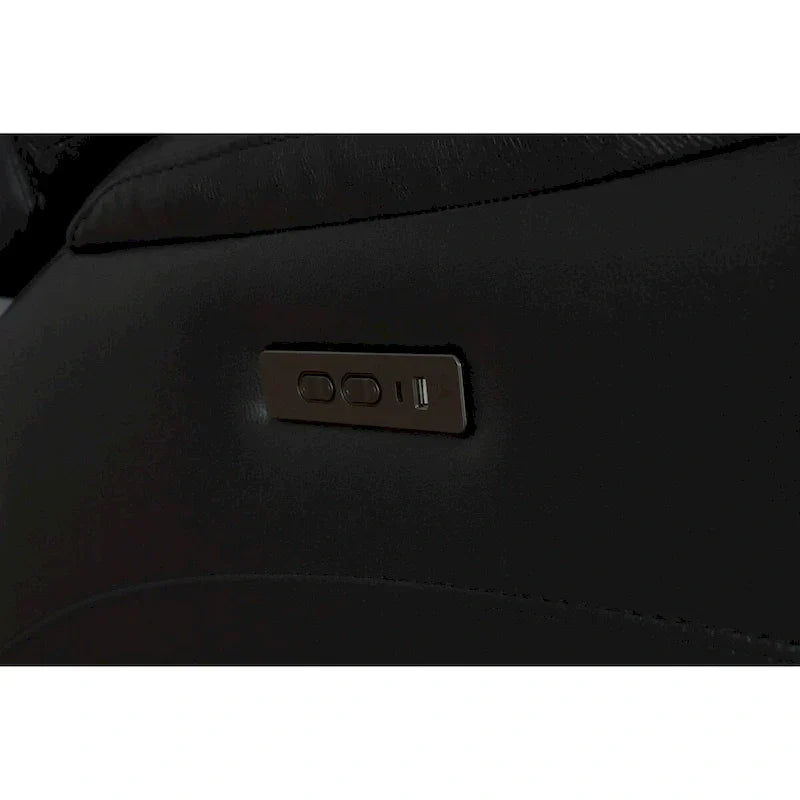 Fauteuil Inclinable Électrique Zéro Gravité en Cuir Pleine Fleur Noir avec Appui-Tête Réglable et Repose-Pieds Extensible