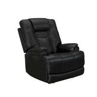 Fauteuil Inclinable Électrique Zéro Gravité en Cuir Pleine Fleur Noir avec Appui-Tête Réglable et Repose-Pieds Extensible
