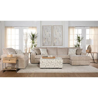 Roundhill Furniture Nason Canapé sectionnel à méridienne en velours côtelé à grosses côtes avec fauteuil et ottoman