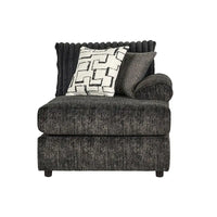 Roundhill Furniture Nason Canapé sectionnel à méridienne en velours côtelé à grosses côtes avec fauteuil et ottoman