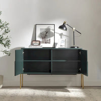 Console de buffet vert avec rangement, buffet pour salon et cuisine – 122,9 cm