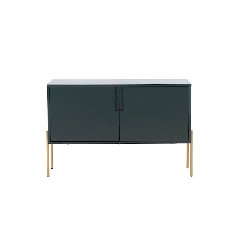 Console de buffet vert avec rangement, buffet pour salon et cuisine – 122,9 cm
