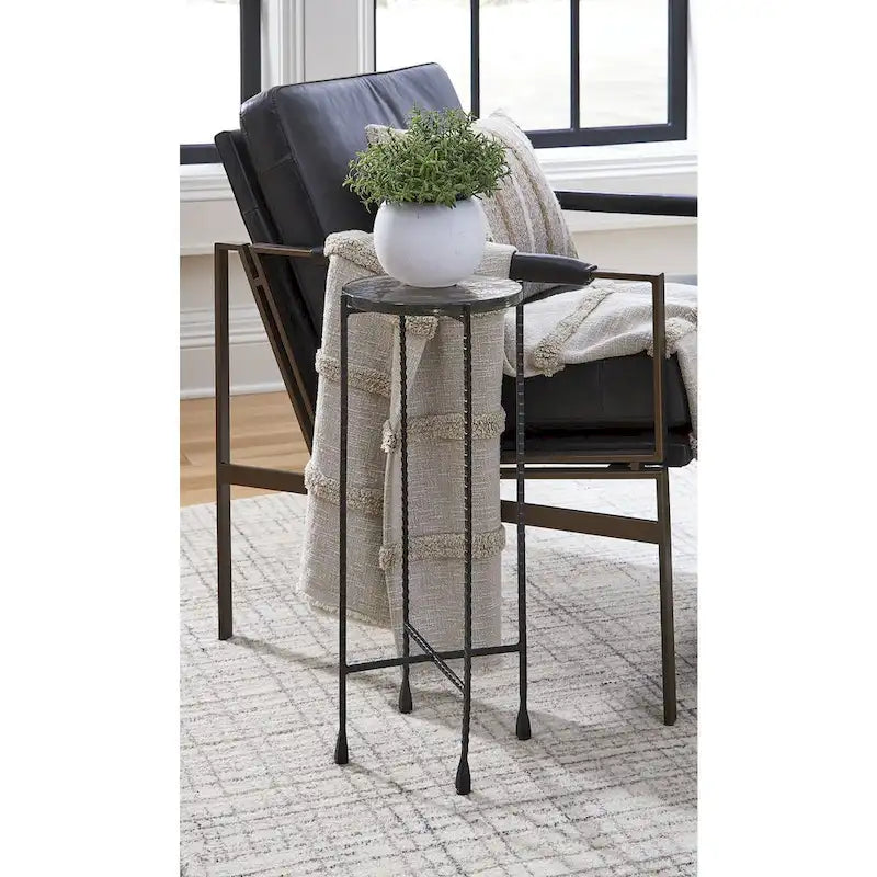 Signature Design by Ashley Newgoren Table d'appoint transparente/noire - 11L x 11P x 24H