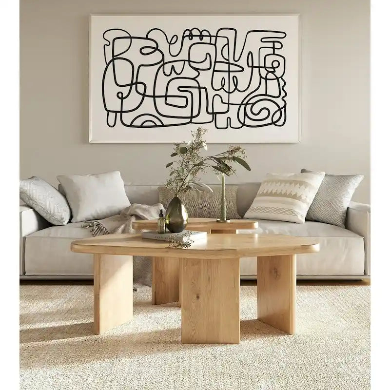 Ensemble de table basse en bois naturel moderne Jack Modrest