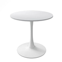 Table à manger ronde moderne 32 pouces à base en métal avec plateau en MDF