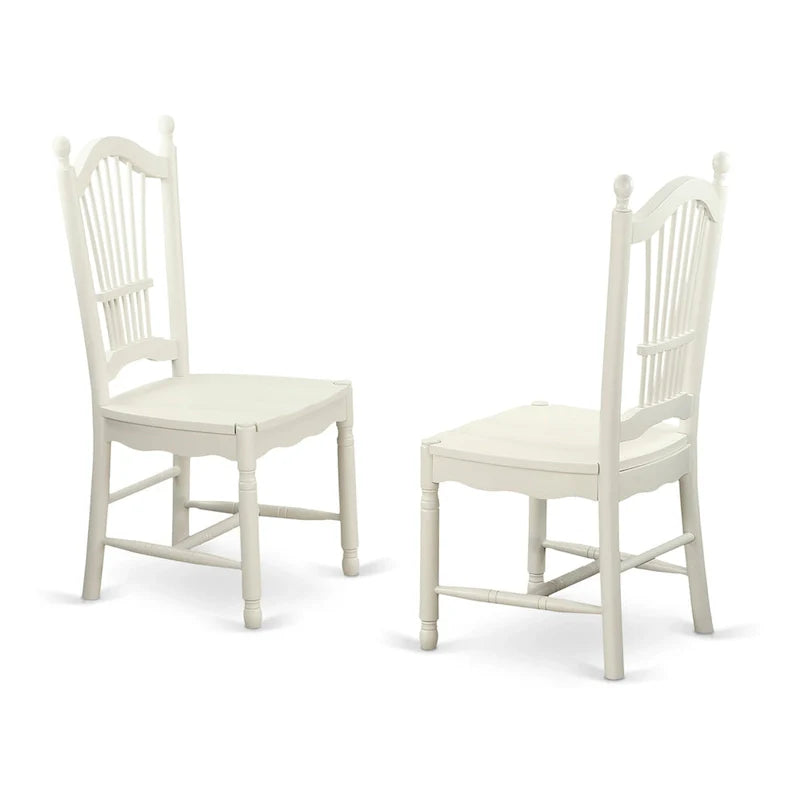 Ensemble de salle à manger East West Furniture - une table à manger ovale et chaises à assise en bois, blanc lin (options de pièces)
