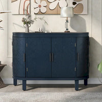 Bahut de rangement d'appoint, meuble en bois avec portes à motifs antiques pour couloir, entrée, salon