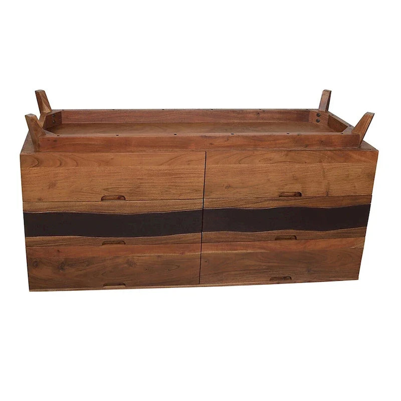 Buffet à six tiroirs 59x16.5x31, Tables de chevet en bois