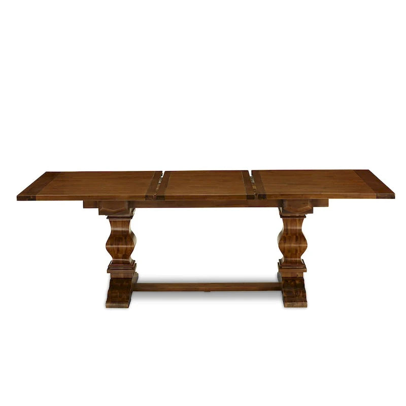 Ensemble de salle à manger 11 pièces East West Furniture - une table à manger et 10 chaises en tissu lin sable clair (options de finition)
