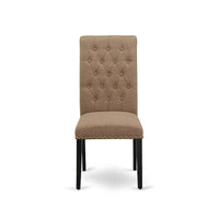 Ensemble de salle à manger 11 pièces East West Furniture - une table à manger et 10 chaises en tissu lin sable clair (options de finition)