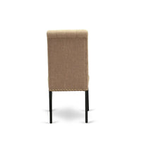 Ensemble de salle à manger 11 pièces East West Furniture - une table à manger et 10 chaises en tissu lin sable clair (options de finition)
