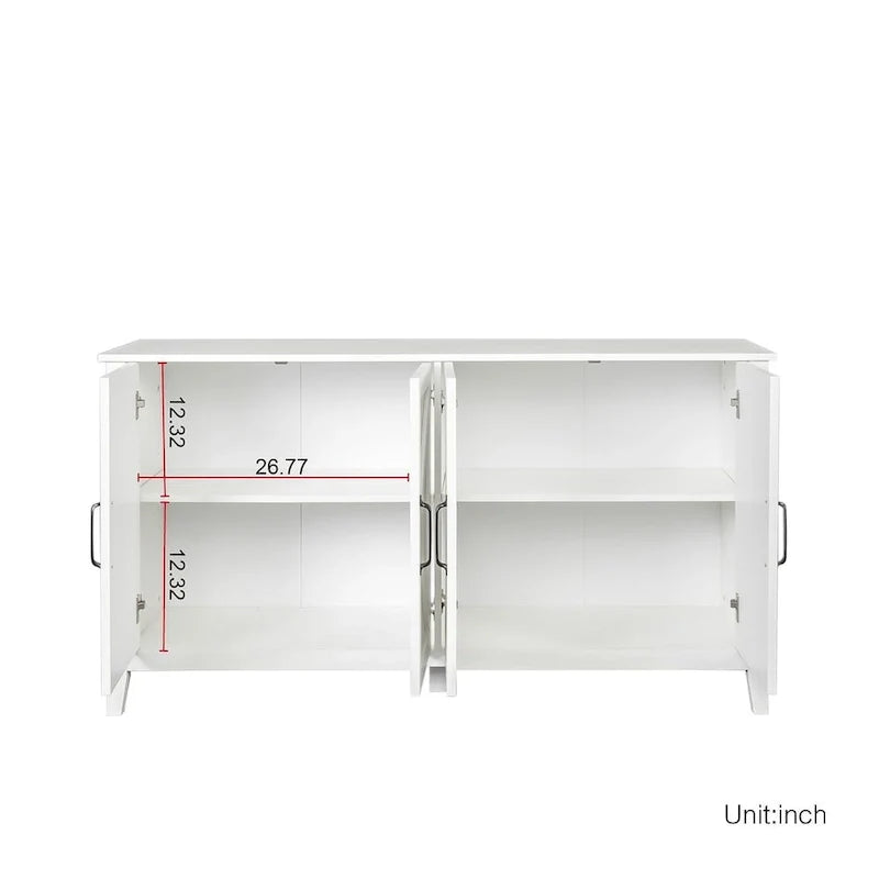Buffet/Vaisselier autoportant de 59 po avec 4 portes