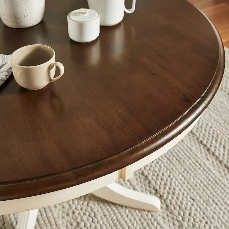 Table à manger bicolore antique champêtre Mackenzie par iNSPIRE Q Classic
