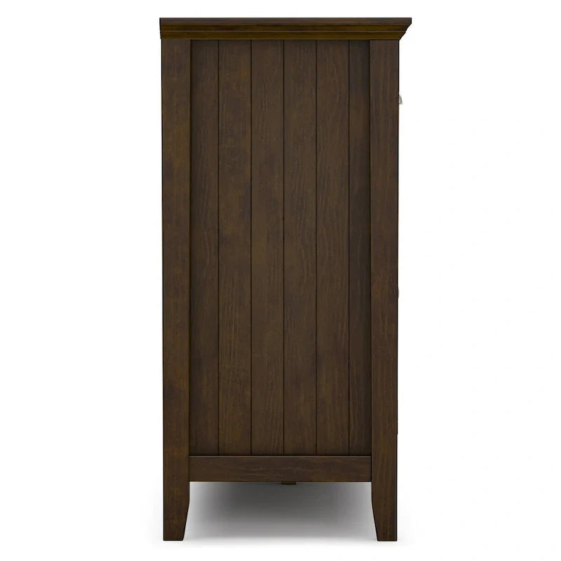 Grand buffet de rangement rectangulaire transitionnel en bois massif WYNDENHALL Normandy de 60 po de large en brun brunette
