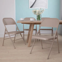 Lot de 4 chaises pliantes en métal à triple renfort et double charnière