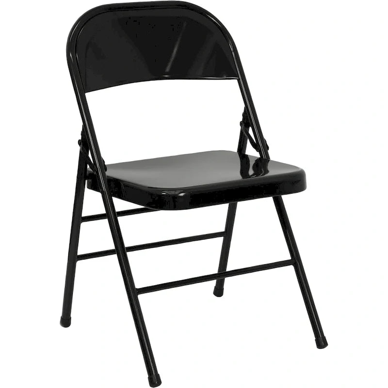 Lot de 4 chaises pliantes en métal à triple renfort et double charnière