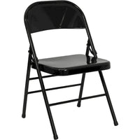 Lot de 4 chaises pliantes en métal à triple renfort et double charnière