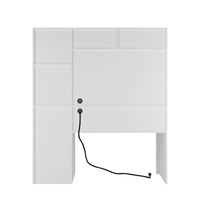 Bureau informatique avec étagère, bureau en bois pour ados, bureau d'ordinateur portable pour le bureau à domicile avec tiroirs, 3 prises secteur et 2 ports de charge USB
