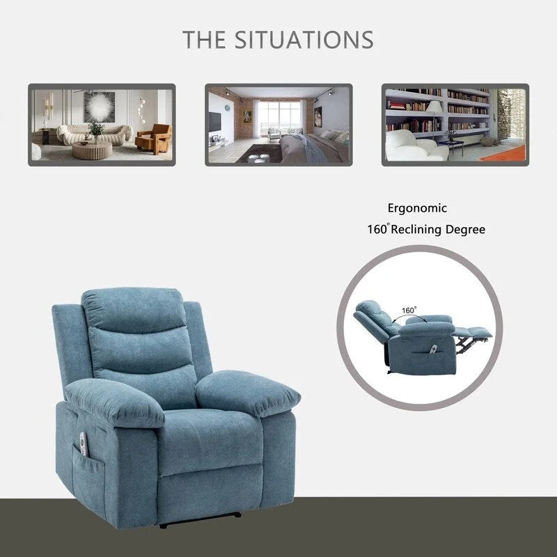 Fauteuil Inclinable Électrique GEITIN avec Fonction Massage Réglable et Système de Chauffage