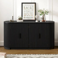 Meuble de rangement vertical rayé avec poignées métalliques, réglable, adapté au bureau, à l'entrée et au salon