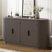 Meuble de rangement vertical rayé avec poignées métalliques, réglable, adapté au bureau, à l'entrée et au salon