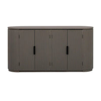 Meuble de rangement vertical rayé avec poignées métalliques, réglable, adapté au bureau, à l'entrée et au salon