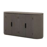 Meuble de rangement vertical rayé avec poignées métalliques, réglable, adapté au bureau, à l'entrée et au salon