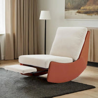 Fauteuil à bascule inclinable moderne, fauteuil à bascule confortable pour chambre de bébé avec repose-pieds, fauteuil de lecture d'appoint, fauteuil de salon rembourré